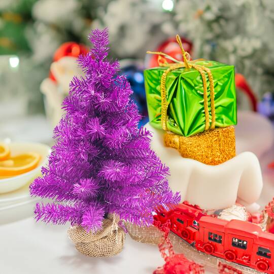 Northlight 18" Artificial Pine Christmas Tree in Natural Jute Base
